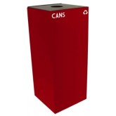 WITT GeoCube Square Recycling Receptacle w/ Round Opening - 36 gallon, Red